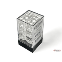 Chessex Translucent Clear/White 16mm D6 Dice Block (12...