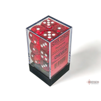 Chessex Translucent Red/White 16mm D6 Dice Block (12...