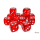 Chessex Translucent Red/White 16mm D6 Dice Block (12 Würfel)