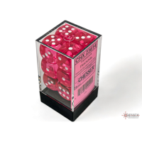 Chessex Translucent Pink/White 16mm D6 Dice Block (12...