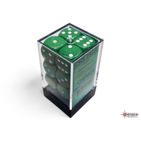 Chessex Opaque Green/White 16mm D6 Dice Block (12...