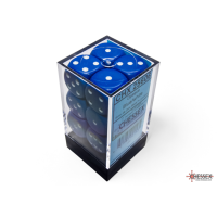 Chessex Opaque Blue/White 16mm D6 Dice Block (12...