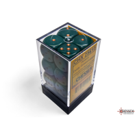 Chessex Opaque Dusty Green/Copper 16mm D6 Dice Block (12...