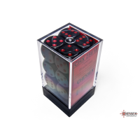 Chessex Opaque Black/Red 16mm D6 Dice Block (12 Würfel)