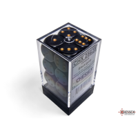 Chessex Opaque Black/Gold 16mm D6 Dice Block (12...