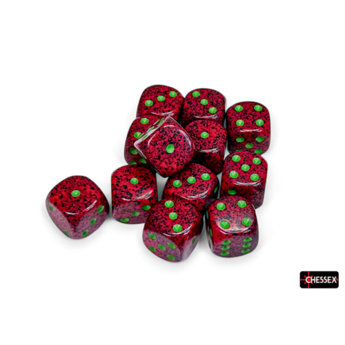 Chessex Speckled Strawberry 16mm D6 Dice Block (12 Würfel)