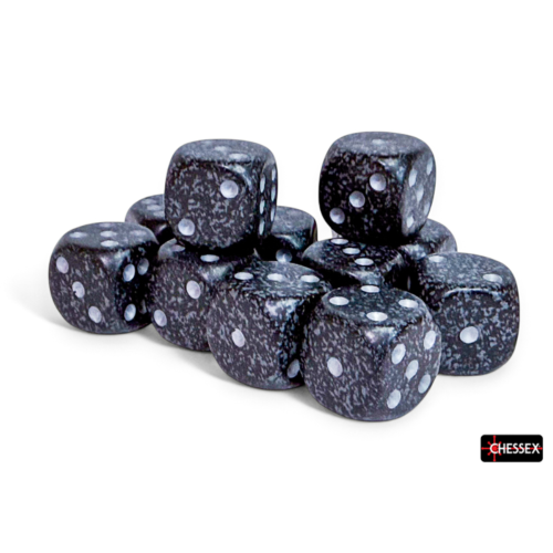 Chessex Speckled Ninja 16mm D6 Dice Block (12 Würfel)