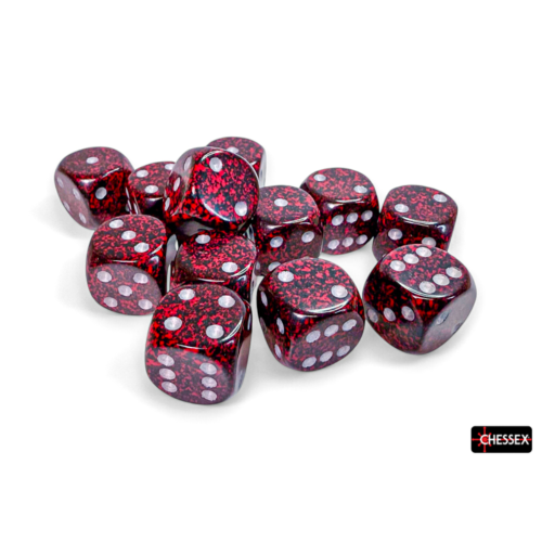 Chessex Speckled Silver Volcano 16mm D6 Dice Block (12 Würfel)