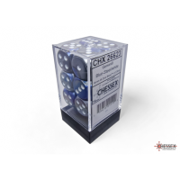 Chessex Gemini Blue-Steel/White 16mm D6 Dice Block (12...