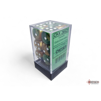 Chessex Gemini Gold-Green/White 16mm D6 Dice Block (12...