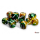 Chessex Gemini Gold-Green/White 16mm D6 Dice Block (12 Würfel)