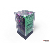 Chessex Gemini Green-Purple/Gold 16mm D6 Dice Block (12...