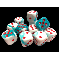 Chessex Limited Edition Gemini Teal-White/Red 16mm D6...