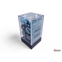 Chessex Gemini Black-Shell/White 16mm D6 Dice Block (12...