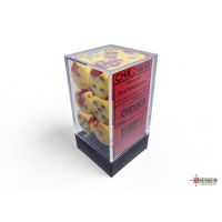 Chessex Gemini Red-Yellow/Silver 16mm D6 Dice Block (12...