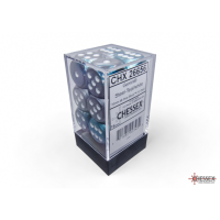 Chessex Gemini Steel-Teal/White 16mm D6 Dice Block (12...