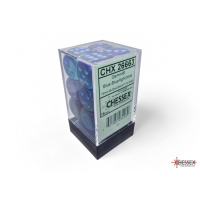 Chessex Gemini Blue-Blue/Light Blue Luminary 16mm D6 Dice...