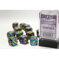 Chessex Festive Mosaic/Yellow 16mm D6 Dice Block (12...