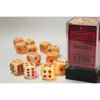 Chessex Festive Sunburst/Red 16mm D6 Dice Block (12...