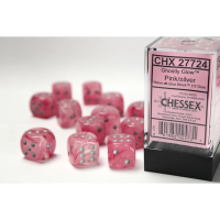 Chessex Ghostly Glow Pink/Silver 16mm D6 Dice Block (12...