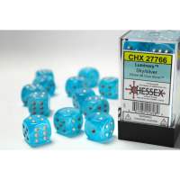 Chessex Luminary Sky/Silver 16mm D6 Dice Block (12...