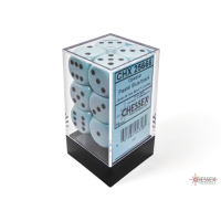 Chessex Opaque Pastel Blue/Black 16mm D6 Dice Block (12...