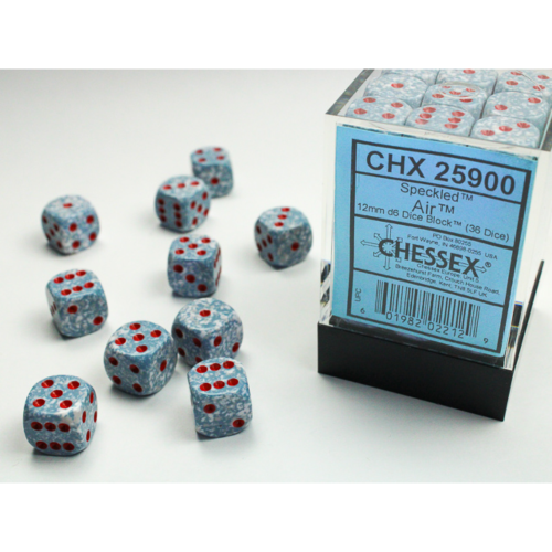 Chessex Speckled Air 12mm D6 Dice Block (36 Würfel)