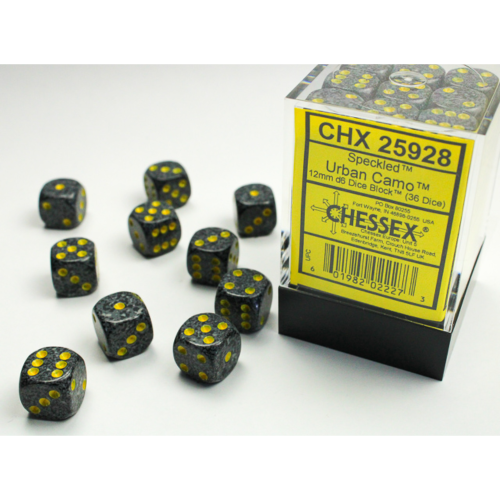Chessex Speckled Urban Camo 12mm D6 Dice Block (36 Würfel)