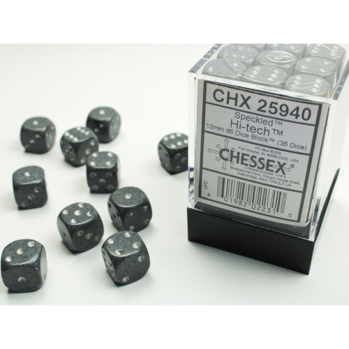 Chessex Speckled Hi-Tech 12mm D6 Dice Block (36 Würfel)