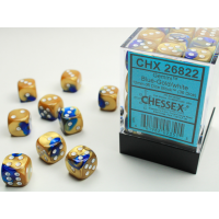 Chessex Gemini Blue-Gold/White 12mm D6 Dice Block (36...