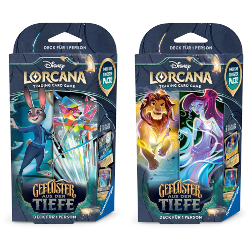 Ravensburger Disney Lorcana Set 10 "Geflüster aus der Tiefe" Starter Deck Display (8 Decks) DE