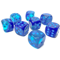 Chessex Gemini Blue-Blue/Light Blue Luminary 12mm D6 Dice...