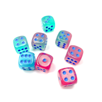 Chessex Gemini Gel Green-Pink/Blue Luminary 12mm D6 Dice...