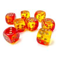 Chessex Gemini Translucent Red-Yellow/Gold 12mm D6 Dice...