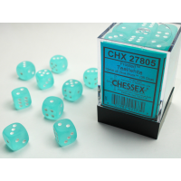 Chessex Frosted Teal/White 12mm D6 Dice Block (36...