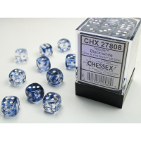 Chessex Nebula Black/White 12mm D6 Dice Block (36...
