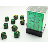 Chessex Scarab Jade/Gold 12mm D6 Dice Block (36 Würfel)