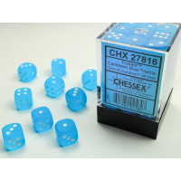 Chessex Frosted Caribbean Blue/White 12mm D6 Dice Block...
