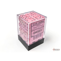 Chessex Opaque Pastel Pink/Black 12mm D6 Dice Block (36...