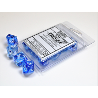 Chessex Nebula Dark Blue/White Set of Ten D10s