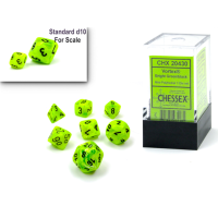Chessex Vortex Mini-hedral Bright Green/Black 7-Dice Set