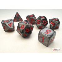 Chessex Velvet Mini-hedral Black/Red 7-Dice Set