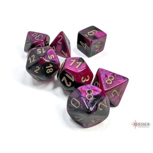 Chessex Gemini Black-Purple/Gold Polyhedral 7-Dice Set