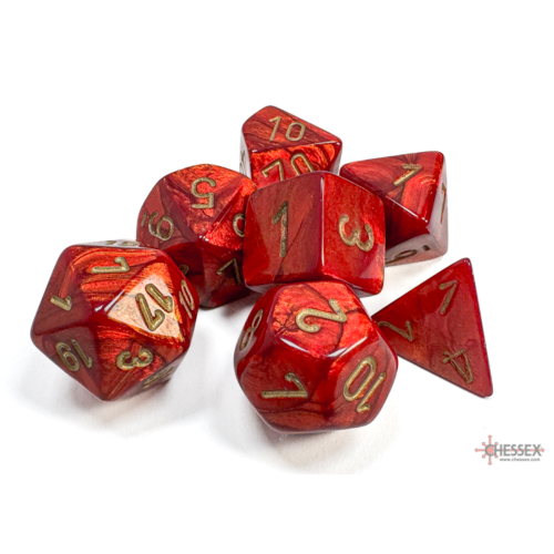 Chessex Scarab Scarlet/Gold Polyhedral 7-Dice Set