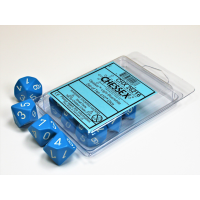 Chessex Opaque Light Blue/White Set of Ten D10s
