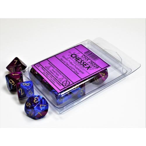 Chessex Gemini Blue-Purple/Gold Set of Ten D10s