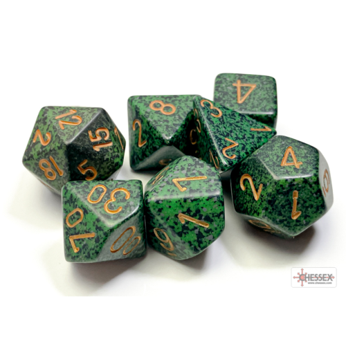 Chessex Speckled Golden Recon Polyhedral 7-Dice Set