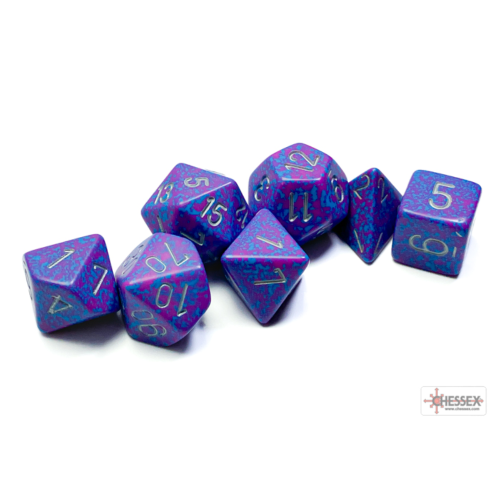 Chessex Speckled Silver Tetra Polyhedral 7-Dice Set