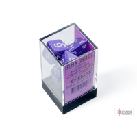 Chessex Opaque Purple/White Polyhedral 7-Dice Set