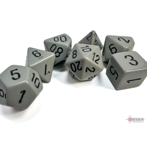Chessex Opaque Dark Grey/Black Polyhedral 7-Dice Set